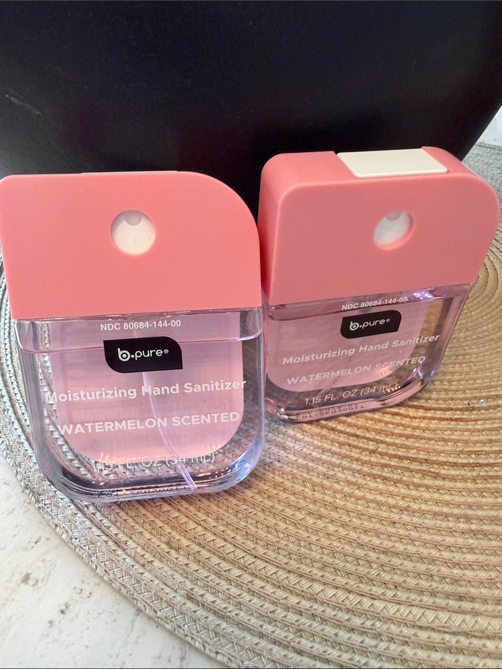 B Pure Watermelon Scented Moisturizing Hand Sanitizer - Pink 1.15 oz. Set of 2